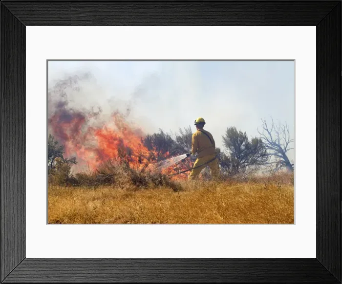 Framed Print : Wildfire south of the city of Boise, Idaho, USA