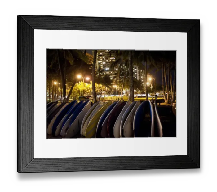 Framed Print : Waikiki beach by night Framed Print : Waikiki beach by night