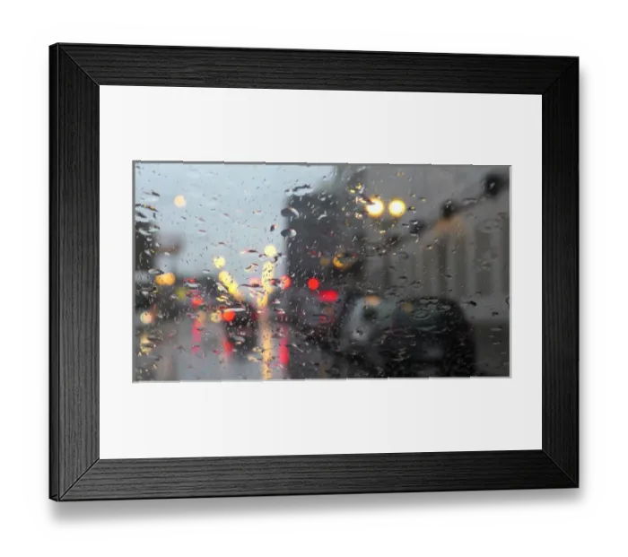 Framed Print : USA, Illinois, Chicago. Rain and traffic Framed Print : USA, Illinois, Chicago. Rain and traffic