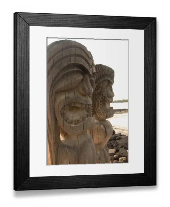 Framed Print : Hawaii, Big Island, South Kona, Pu uhonua o Honaunau National Historical Park. Tikis Framed Print : Hawaii, Big Island, South Kona, Pu uhonua o Honaunau National Historical Park. Tikis