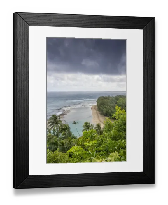 Framed Print : Hawaii, Kauai, Napali, Napali Coast State Park, Pacific Ocean, Polihale State Park