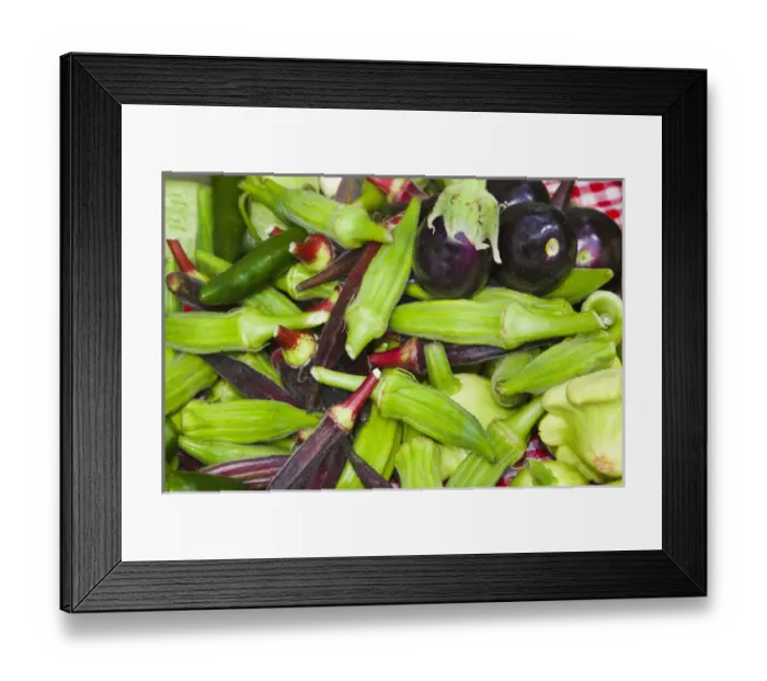 Framed Print : USA; North America; Georgia; Savannah; Fresh organic vegetables at a Farmers Market Framed Print : USA; North America; Georgia; Savannah; Fresh organic vegetables at a Farmers Market