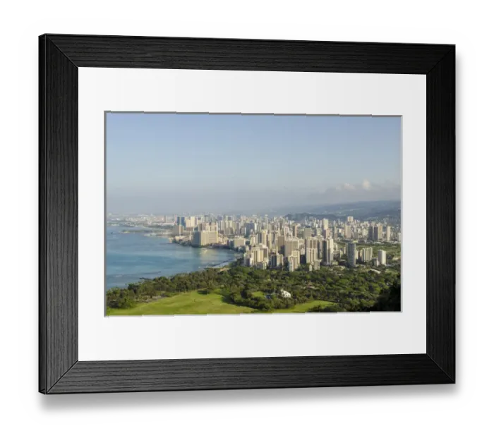 Framed Print : Honolulu from atop Diamond Head State Monument (Leahi Crater), Honolulu, Oahu, Hawaii Framed Print : Honolulu from atop Diamond Head State Monument (Leahi Crater), Honolulu, Oahu, Hawaii