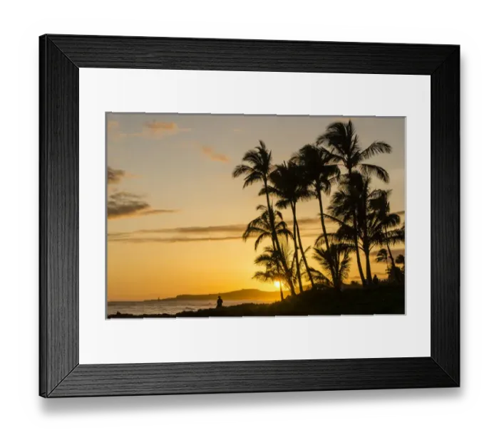 Framed Print : Sunset at Poipu beach Kauai, Hawaii