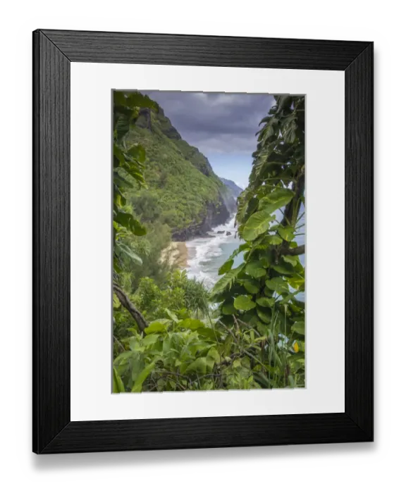 Framed Print : Hawaii, Kauai, Napali, Napali Coast State Park, Pacific Ocean