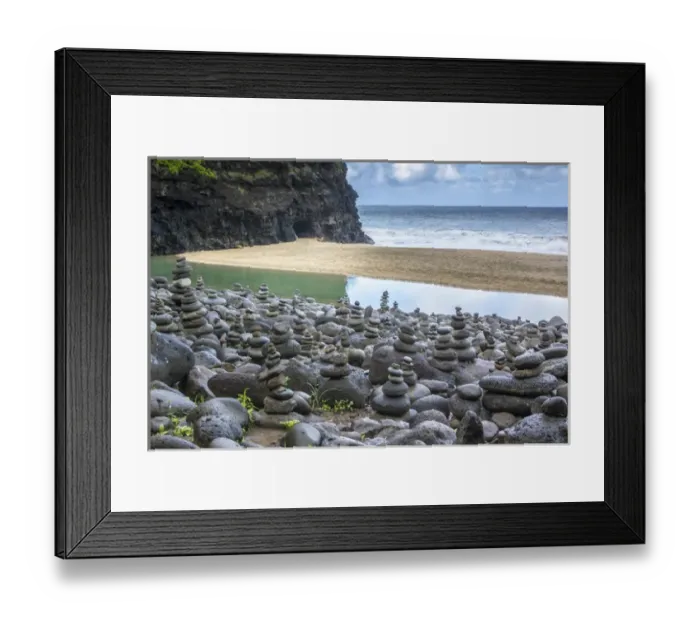 Framed Print : Hawaii, Kalalau Trail, Kauai, Napali, Napali Coast State Park, Pacific Ocean, rock cairns Framed Print : Hawaii, Kalalau Trail, Kauai, Napali, Napali Coast State Park, Pacific Ocean, rock cairns