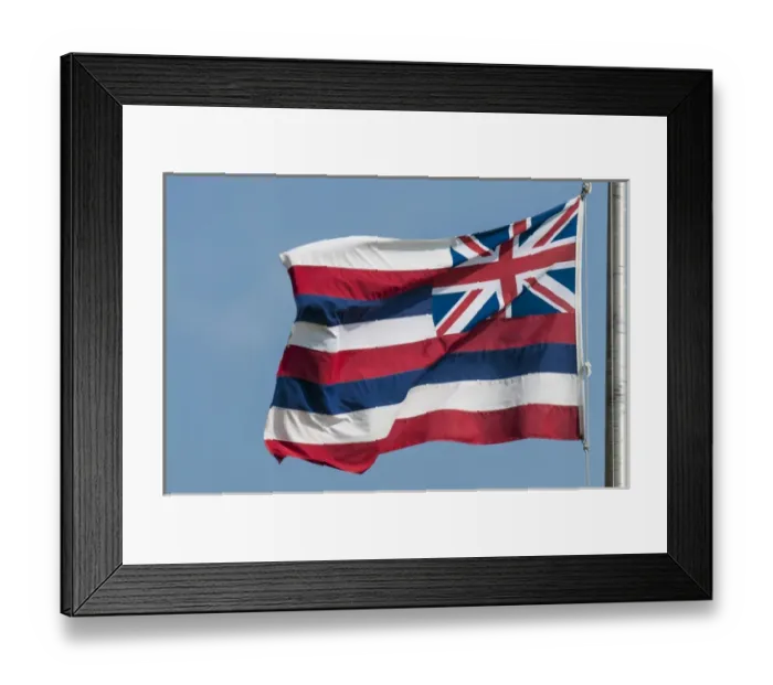 Framed Print : Hawaiian State flag, Oahu, Hawaii Framed Print : Hawaiian State flag, Oahu, Hawaii