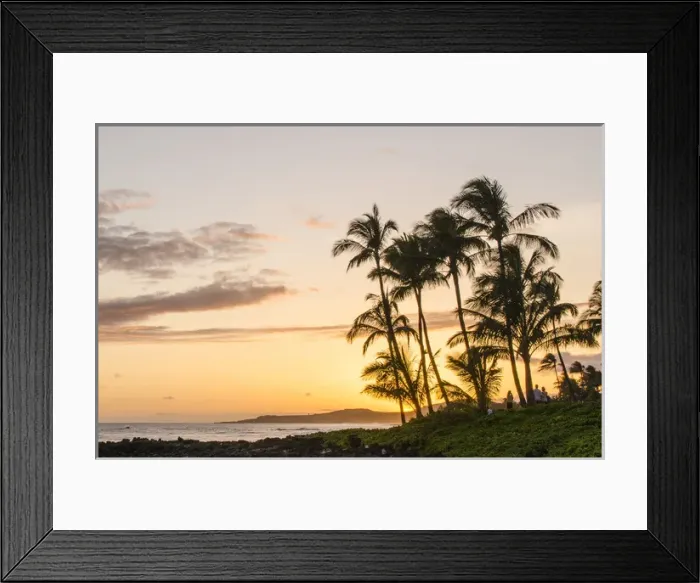 Framed Print : Sunset at Poipu beach Kauai, Hawaii
