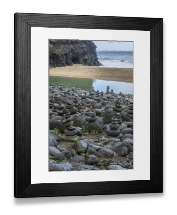 Framed Print : Hawaii, Kalalau Trail, Kauai, Napali, Napali Coast State Park, Pacific Ocean, rock cairns Framed Print : Hawaii, Kalalau Trail, Kauai, Napali, Napali Coast State Park, Pacific Ocean, rock cairns