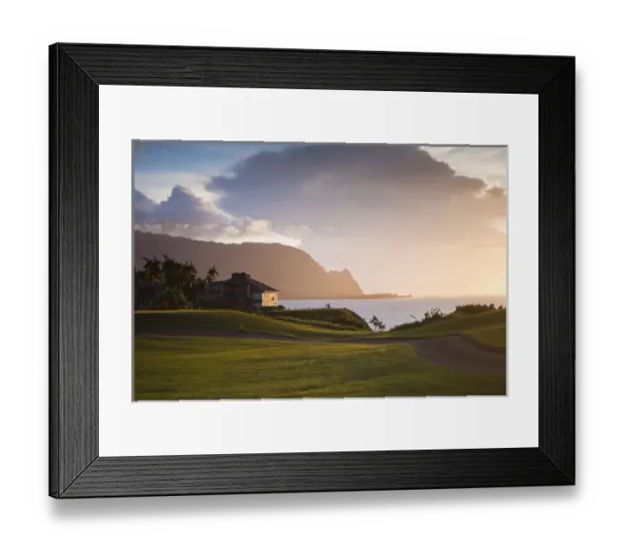 Framed Print : Kauai, Hawaii, USA. The Makai golf course in Princeville is set along a stunning Framed Print : Kauai, Hawaii, USA. The Makai golf course in Princeville is set along a stunning