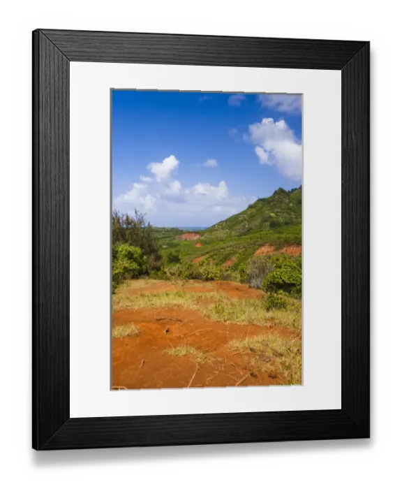Framed Print : Kauai, Hawaii, USA. The Ha upu mountain range is in the background of this location Framed Print : Kauai, Hawaii, USA. The Ha upu mountain range is in the background of this location