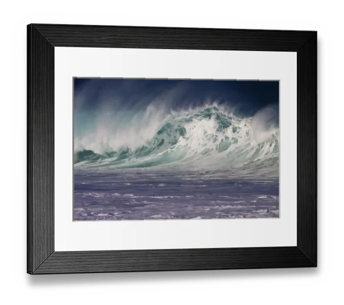 Framed Print : USA; Hawaii; Oahu; Large waves along the Pipeline Beach on the winward side of the Island