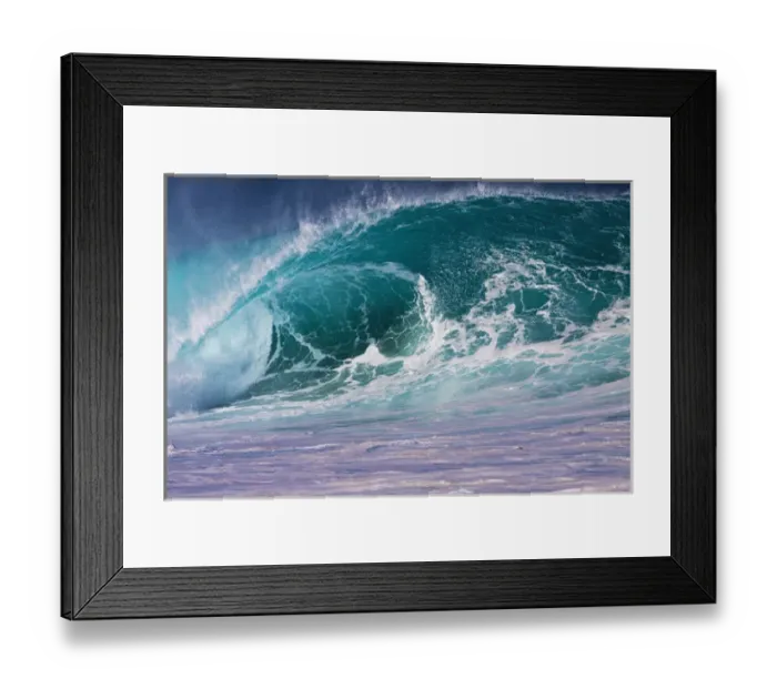 Framed Print : USA; Hawaii; Oahu; Large waves along the Pipeline Beach on the winward side of the Island Framed Print : USA; Hawaii; Oahu; Large waves along the Pipeline Beach on the winward side of the Island