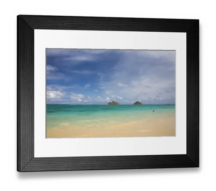 Framed Print : USA; Hawaiian Islands; Oahu; Lanihai Beach and Islands in Background Framed Print : USA; Hawaiian Islands; Oahu; Lanihai Beach and Islands in Background