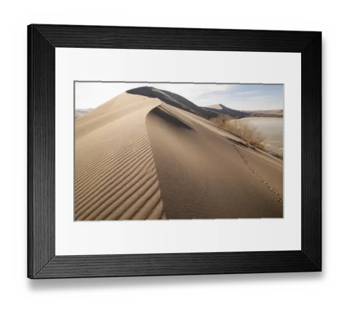 Framed Print : Sand dune formations. Bruneau Dunes State Park, ID