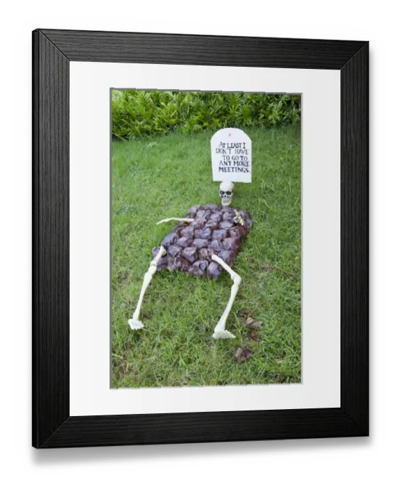 Framed Print : Sceleton express anti meeting sentiment. Lanai. Hawaii. USA
