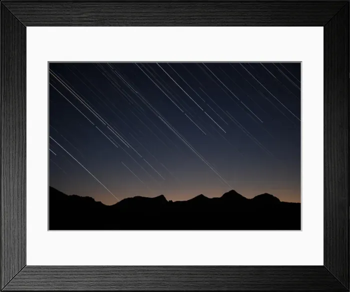 Framed Print : ID, Sawtooth National Recreation Area, Star trails over the Sawtooth Range