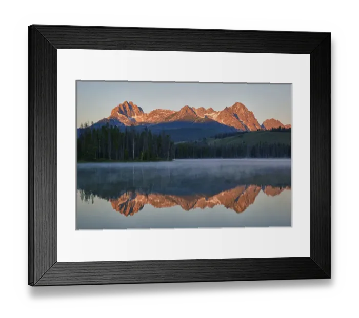 Framed Print : ID, Sawtooth National Recreation Area, Little Redfish Lake, with Sawtooth Range Framed Print : ID, Sawtooth National Recreation Area, Little Redfish Lake, with Sawtooth Range