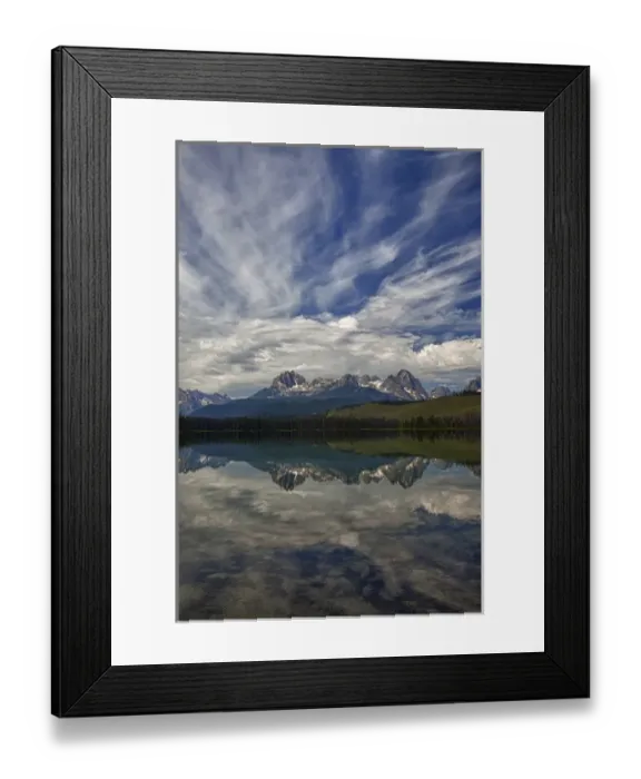 Framed Print : ID, Sawtooth National Recreation Area, Little Redfish Lake, with Sawtooth Range Framed Print : ID, Sawtooth National Recreation Area, Little Redfish Lake, with Sawtooth Range