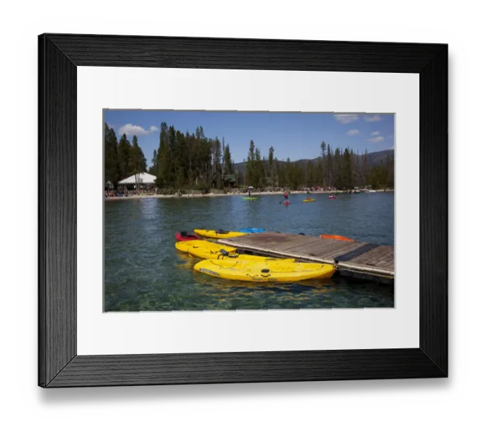 Framed Print : ID, Sawtooth National Recreation Area, Redfish Lake, Redfish Lake Lodge, swimming area Framed Print : ID, Sawtooth National Recreation Area, Redfish Lake, Redfish Lake Lodge, swimming area