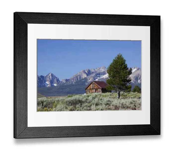 Framed Print : ID, Sawtooth National Recreation Area, Old Barn and the Sawtooth Range Framed Print : ID, Sawtooth National Recreation Area, Old Barn and the Sawtooth Range
