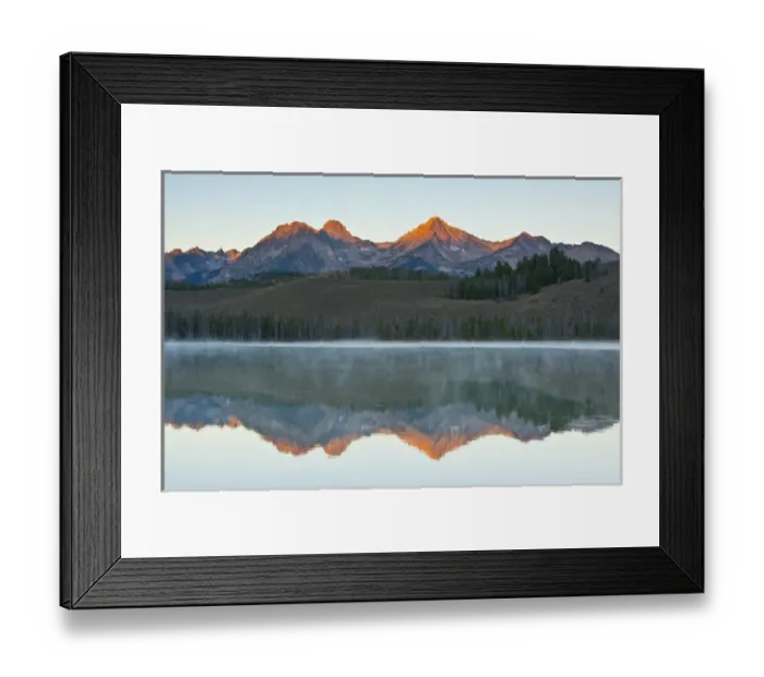 Framed Print : Alpenglow; sunrise; reflections; Little Redfish Lake; Sawtooth National Forest; Stanley Framed Print : Alpenglow; sunrise; reflections; Little Redfish Lake; Sawtooth National Forest; Stanley