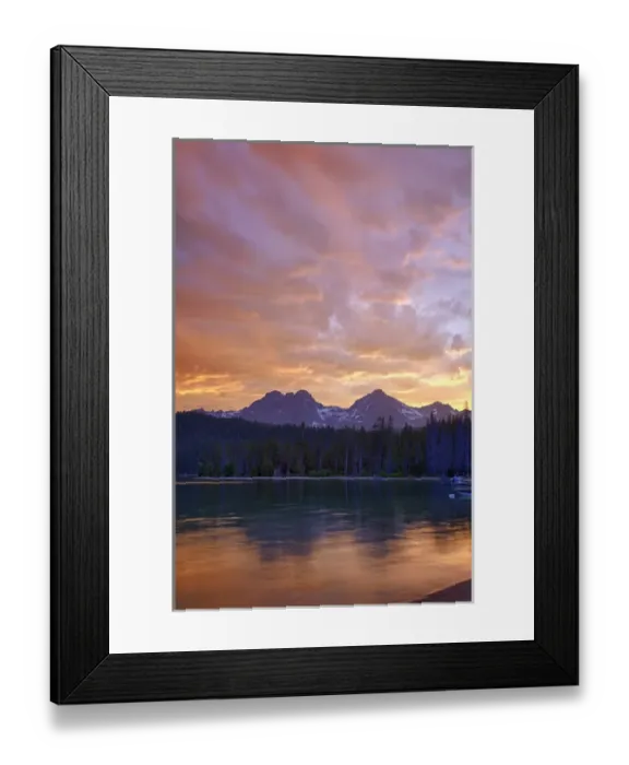 Framed Print : ID, Sawtooth National Recreation Area, Redfish Lake, with Sawtooth Range at sunset Framed Print : ID, Sawtooth National Recreation Area, Redfish Lake, with Sawtooth Range at sunset