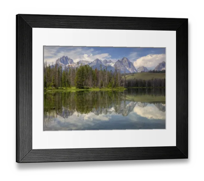 Framed Print : ID, Sawtooth National Recreation Area, Little Redfish Lake, with Sawtooth Range Framed Print : ID, Sawtooth National Recreation Area, Little Redfish Lake, with Sawtooth Range