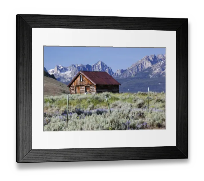 Framed Print : ID, Sawtooth National Recreation Area, Old Barn and the Sawtooth Range Framed Print : ID, Sawtooth National Recreation Area, Old Barn and the Sawtooth Range