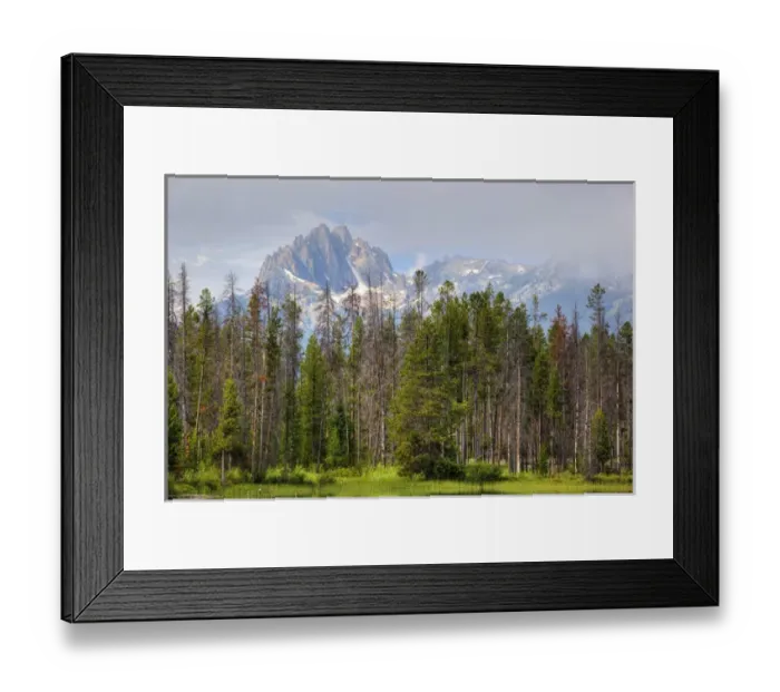 Framed Print : ID, Sawtooth National Recreation Area, Little Redfish Lake, with Sawtooth Range
