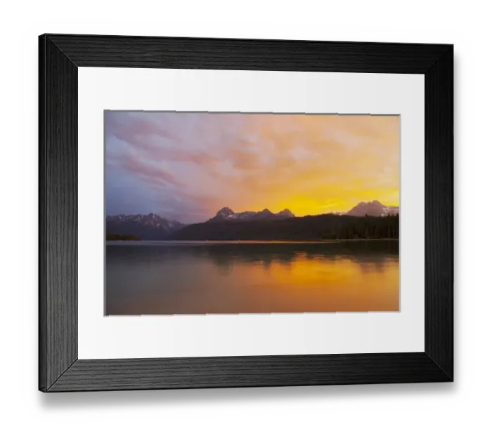 Framed Print : ID, Sawtooth National Recreation Area, Redfish Lake, with Sawtooth Range at sunset Framed Print : ID, Sawtooth National Recreation Area, Redfish Lake, with Sawtooth Range at sunset