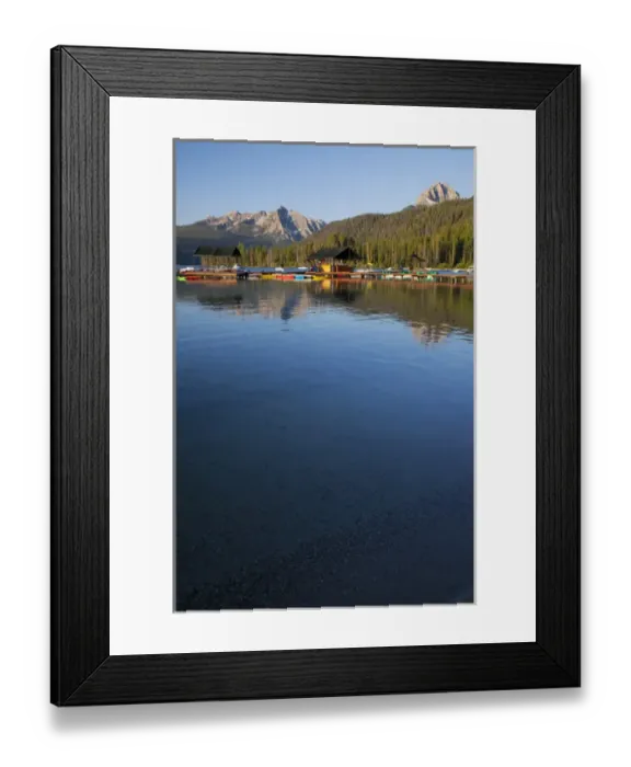 Framed Print : ID, Sawtooth National Recreation Area, Redfish Lake, Redfish Lake Lodge, boating dock Framed Print : ID, Sawtooth National Recreation Area, Redfish Lake, Redfish Lake Lodge, boating dock