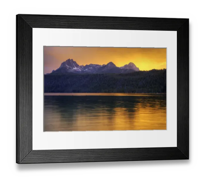 Framed Print : ID, Sawtooth National Recreation Area, Redfish Lake, with Sawtooth Range at sunset Framed Print : ID, Sawtooth National Recreation Area, Redfish Lake, with Sawtooth Range at sunset