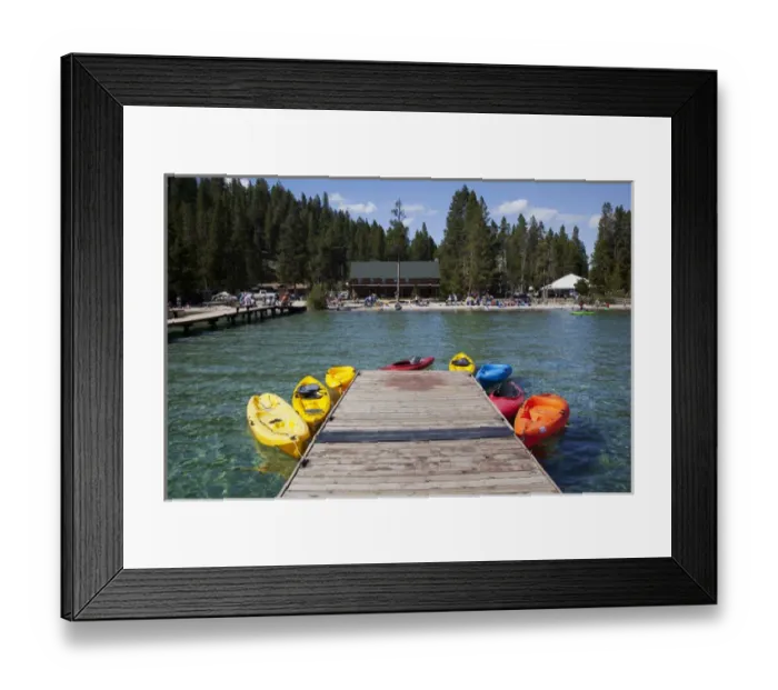 Framed Print : ID, Sawtooth National Recreation Area, Redfish Lake, Redfish Lake Lodge, swimming area Framed Print : ID, Sawtooth National Recreation Area, Redfish Lake, Redfish Lake Lodge, swimming area