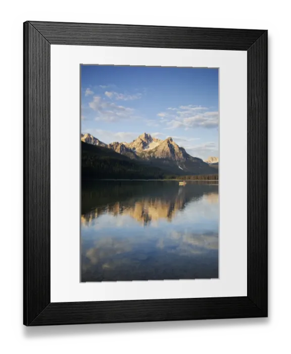 Framed Print : ID, Sawtooth National Recreation Area, Stanley Lake and McGowan Peak