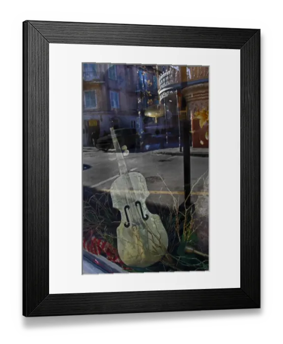 Framed Print : USA, Louisiana, New Orleans, French Quarter. Reflections from a shop window on Royal Street