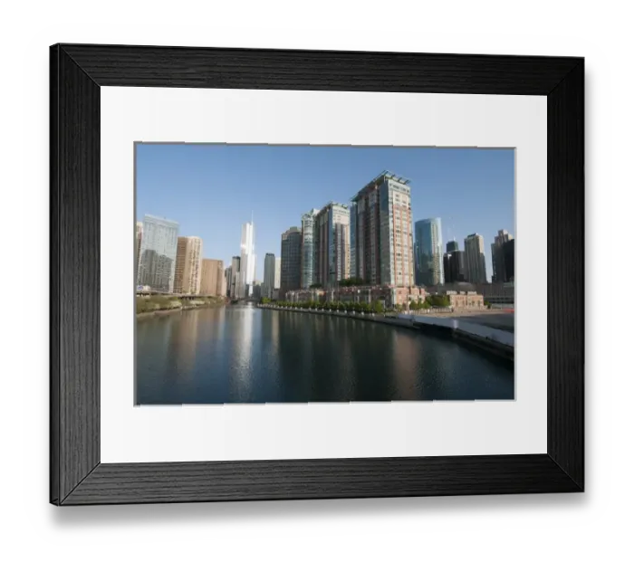 Framed Print : Skyline and Chicago River with Trump International Hotel in center