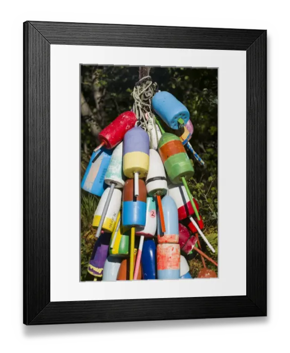 Framed Print : USA, Maine, Owls Head, sign for Lobster Lane with lobster buoys Framed Print : USA, Maine, Owls Head, sign for Lobster Lane with lobster buoys