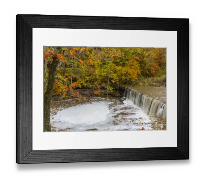 Framed Print : Anderson Falls on Fall Fork of Clifty Creek in autumn near Newbern, Indiana, USA