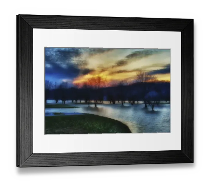 Framed Print : Trees in water on flooded golf course, Lafayette, Indiana Framed Print : Trees in water on flooded golf course, Lafayette, Indiana