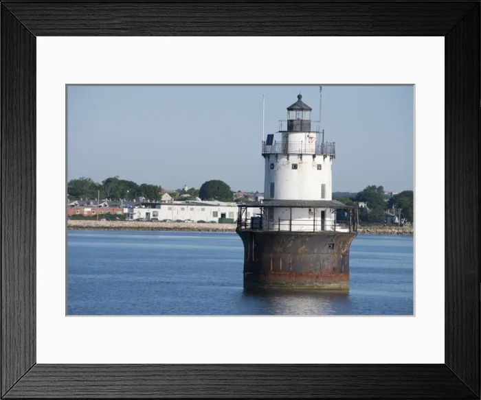 Framed Print : Massachusetts, New Bedford. Butler Flats Light, spark plug style lighthouse at New