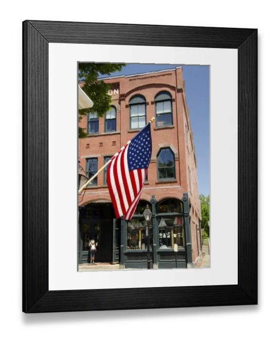 Framed Print : Massachusetts, New Bedford. Downtown New Bedford, typical historic store front with