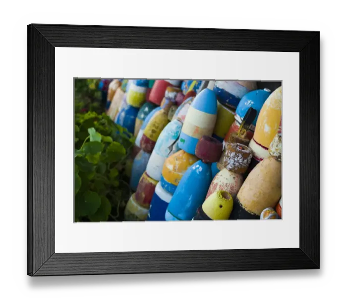 Framed Print : USA, Massachusetts, Cape Ann, Rockport, lobster buoys Framed Print : USA, Massachusetts, Cape Ann, Rockport, lobster buoys