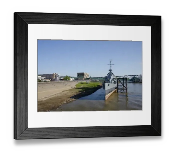 Framed Print : Louisiana, Baton Rouge. Mississippi River port area