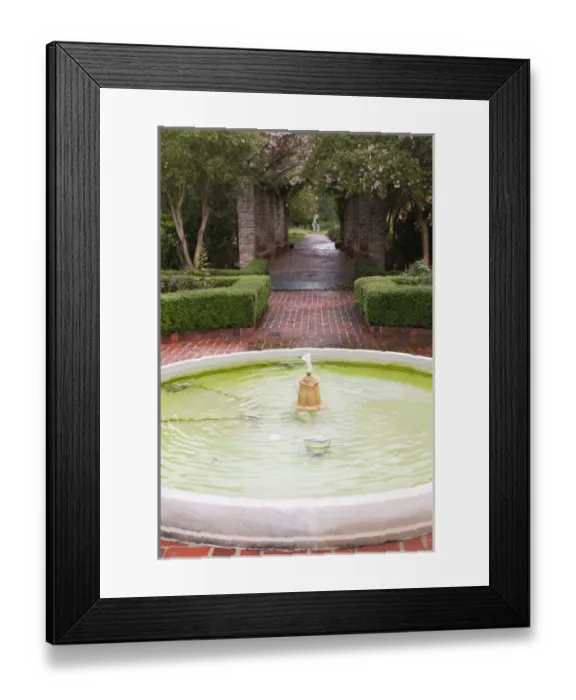 Framed Print : LA, New Orleans, New Orleans Botanical Garden, The Lord and Taylor Rose Garden with fountain Framed Print : LA, New Orleans, New Orleans Botanical Garden, The Lord and Taylor Rose Garden with fountain