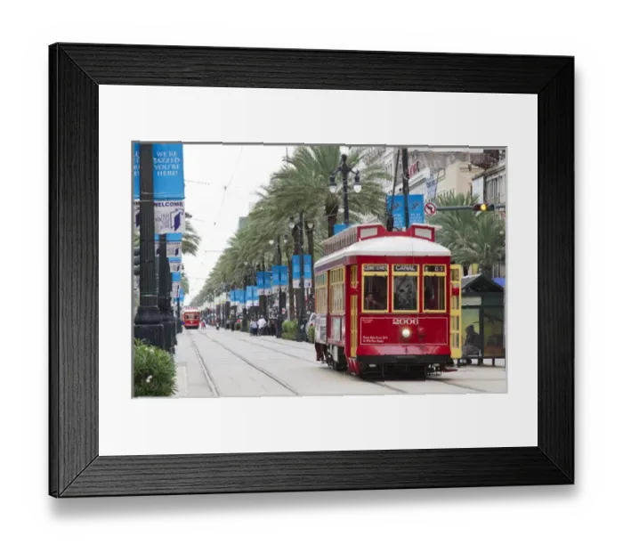 Framed Print : LA, New Orleans, Canal Street trolley Framed Print : LA, New Orleans, Canal Street trolley