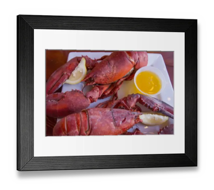 Framed Print : Portland Maine lobster dinner at famous Gilberts Chowder House restaurant specialty Framed Print : Portland Maine lobster dinner at famous Gilberts Chowder House restaurant specialty