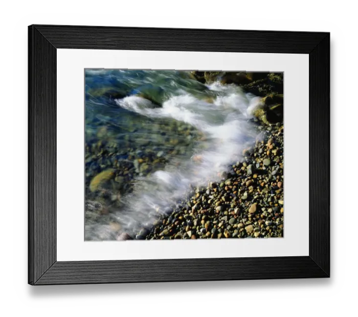 Framed Print : USA, Maine, Waves breaking on a Rock Background