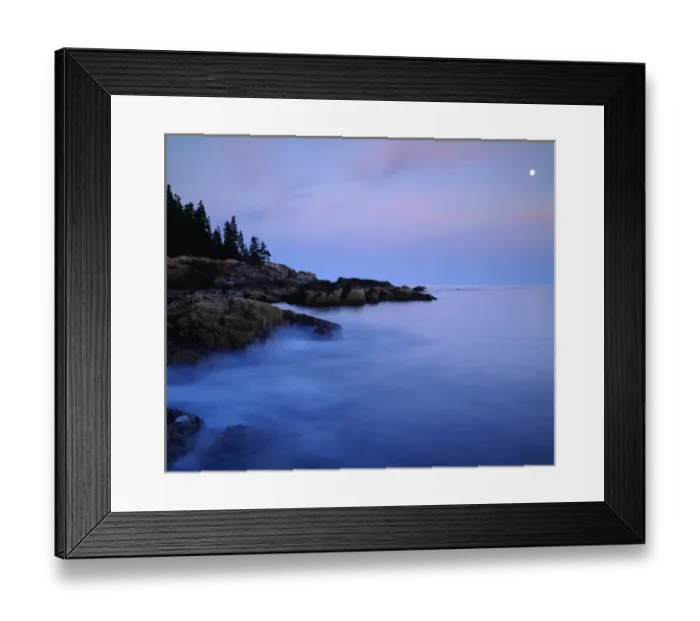 Framed Print : USA; Maine. Acadia National Park; Moonrise over the Atlantic Framed Print : USA; Maine. Acadia National Park; Moonrise over the Atlantic