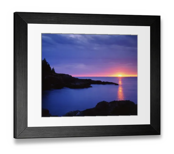 Framed Print : USA; Maine. Acadia National Park; Sunrise over the Atlantic